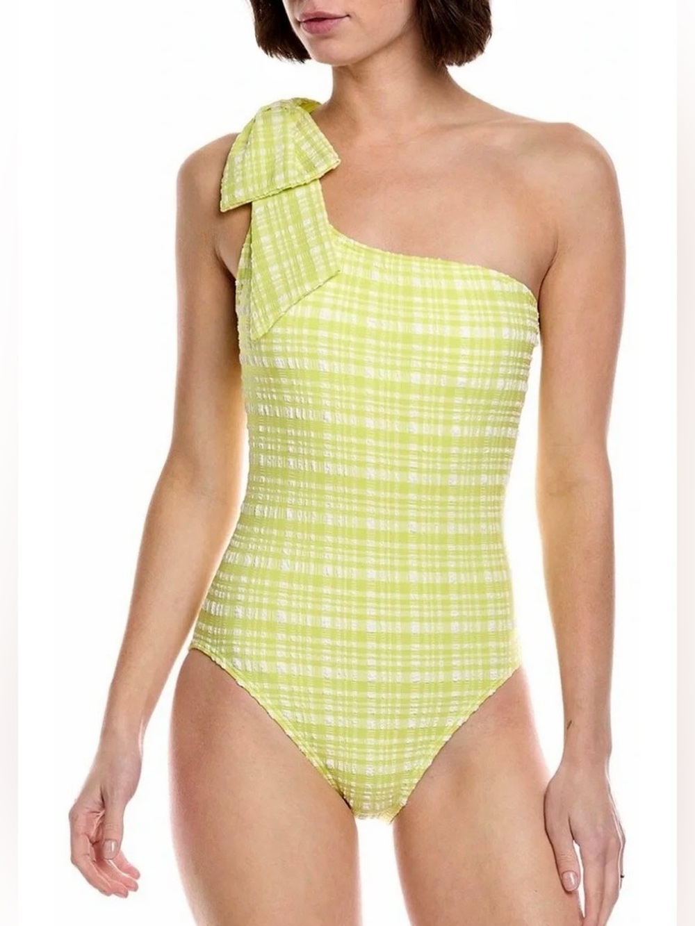 Kate Spade New York Gingham Plais Bow Shoulder One Piece Size Medium